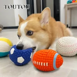 Squeaky Rubber Balls Dog Chew Toys Help Stimulate Fun Chewing for Pets